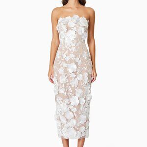 Elliatt Helena Strapless Midi Dress In White